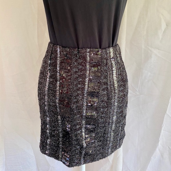 Black Sparkle Mini Skirt - Picture 3 of 3